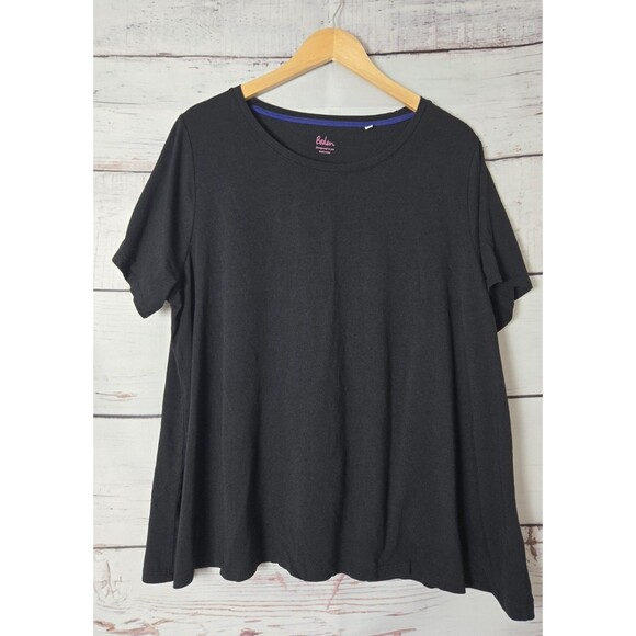 Boden Womens Top Size 18 Black Short Sleeve Round Neck Neutral Basic Base Layer - Picture 1 of 6